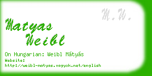 matyas weibl business card
